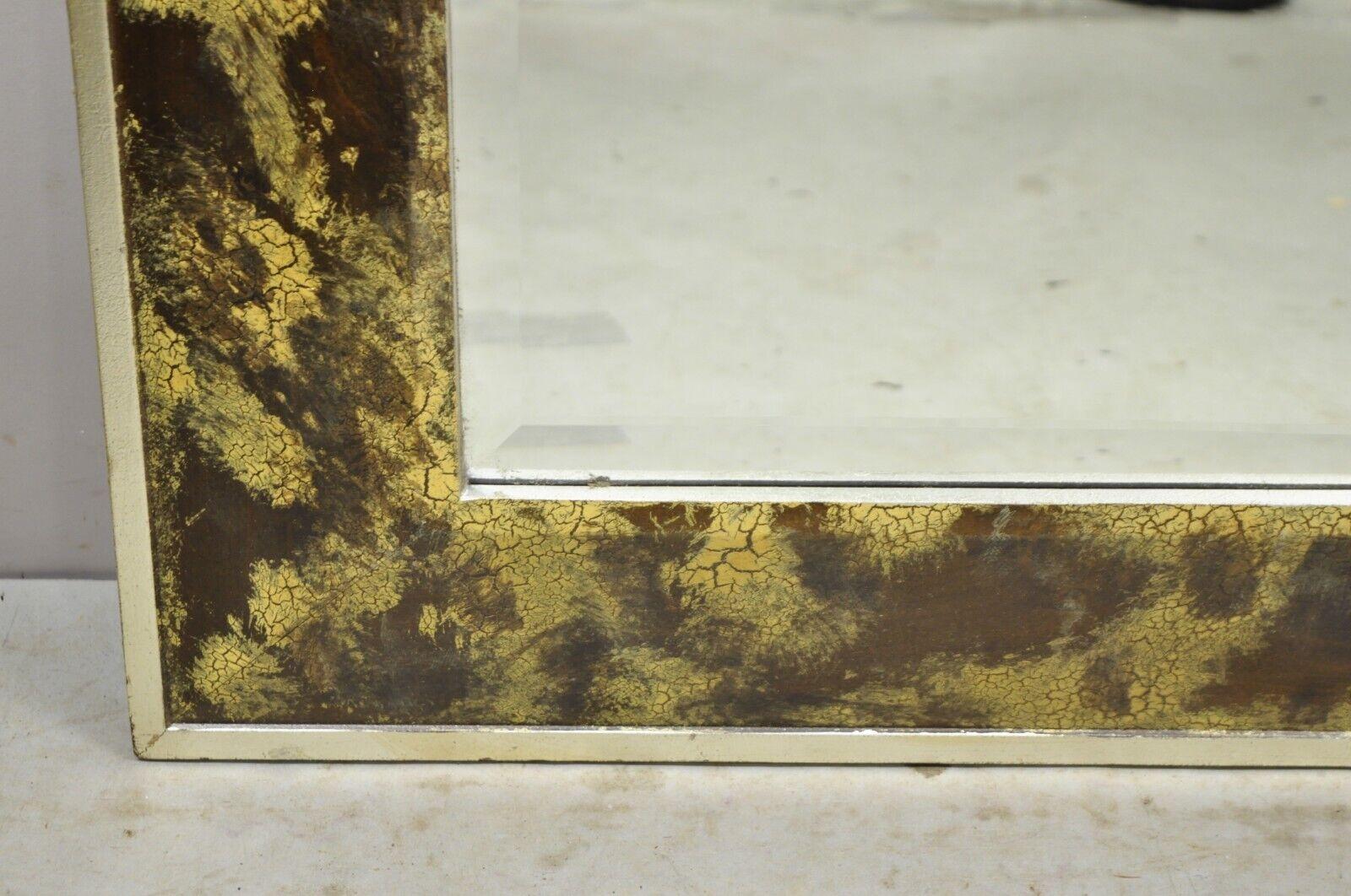 Dekorative Kunst Inc. Faux Tortoise Shell Painted Brown Gold Modern Wall Mirror im Angebot 6