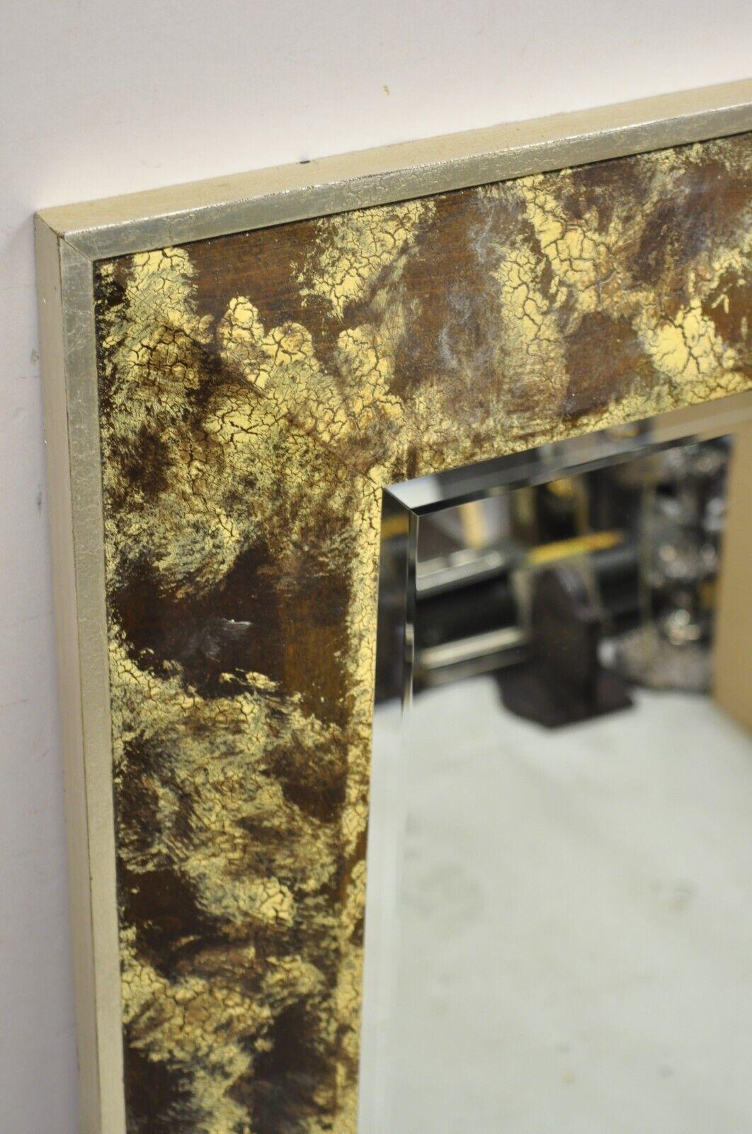 Dekorative Kunst Inc. Faux Tortoise Shell Painted Brown Gold Modern Wall Mirror im Zustand „Gut“ im Angebot in Philadelphia, PA