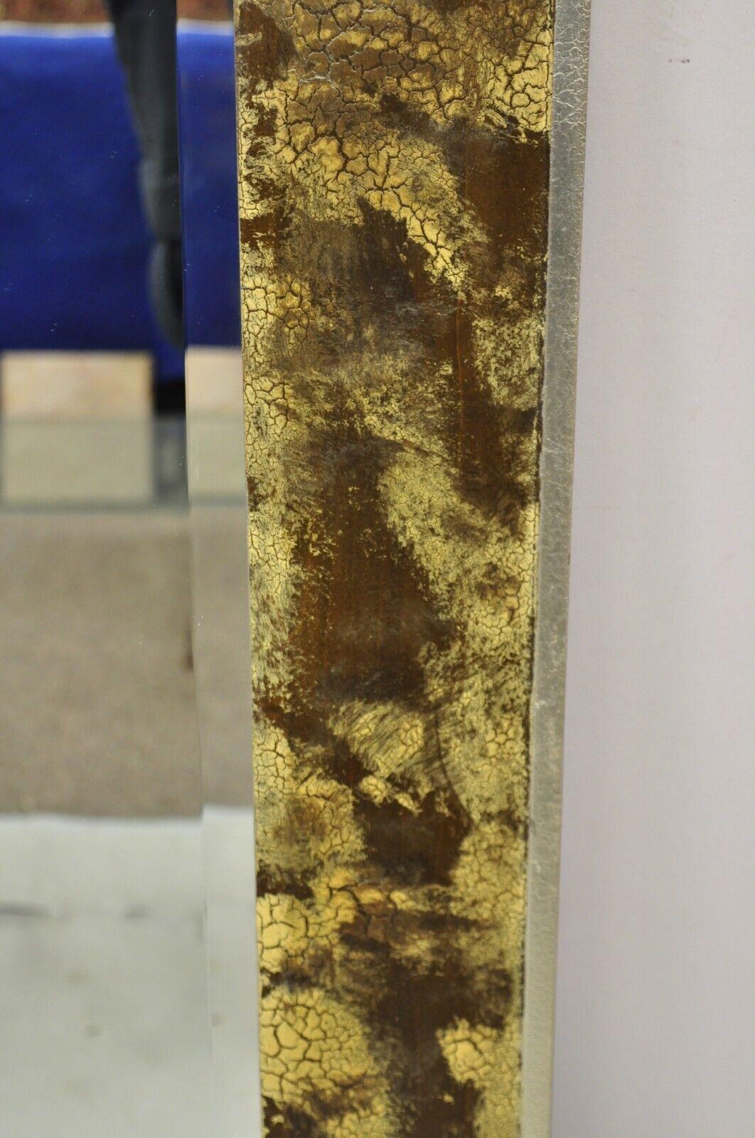 Dekorative Kunst Inc. Faux Tortoise Shell Painted Brown Gold Modern Wall Mirror (20. Jahrhundert) im Angebot