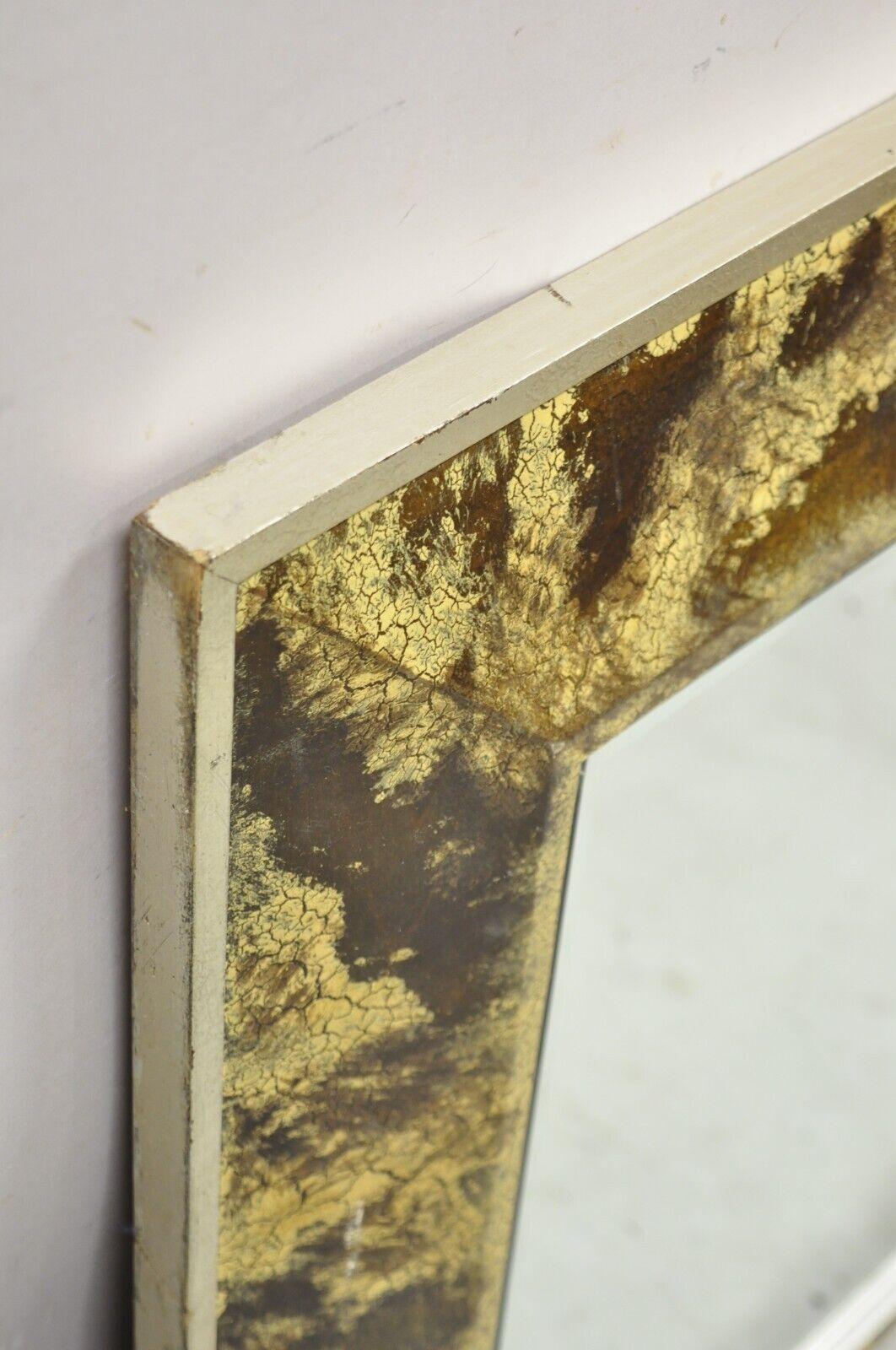 Dekorative Kunst Inc. Faux Tortoise Shell Painted Brown Gold Modern Wall Mirror (Glas) im Angebot