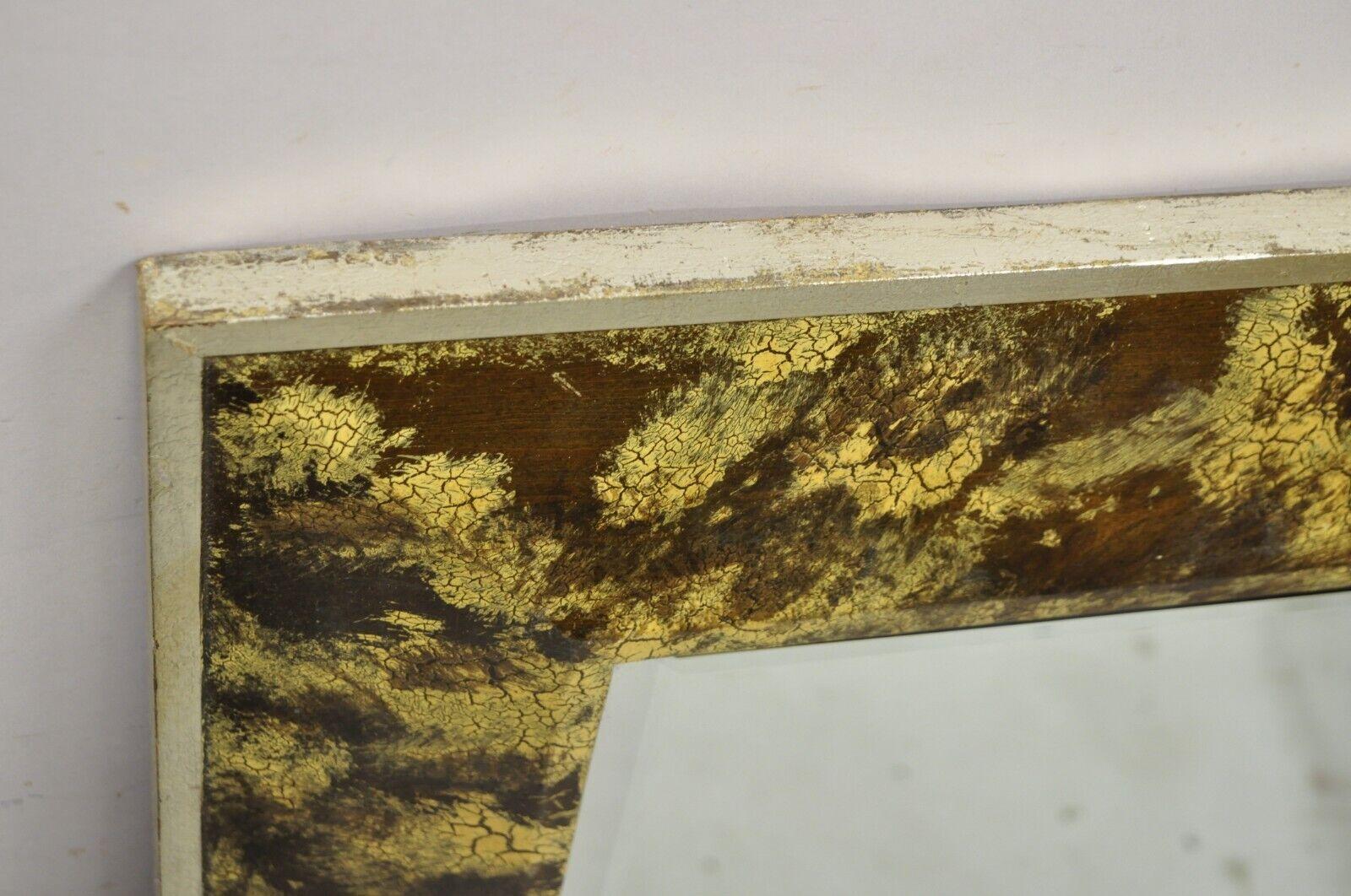 Dekorative Kunst Inc. Faux Tortoise Shell Painted Brown Gold Modern Wall Mirror im Angebot 1