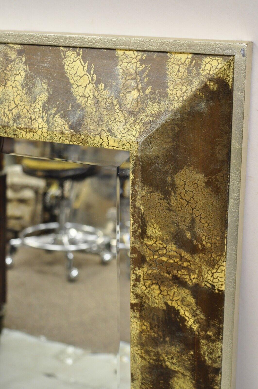 Dekorative Kunst Inc. Faux Tortoise Shell Painted Brown Gold Modern Wall Mirror im Angebot 2