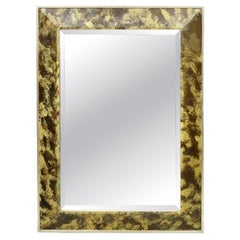Decorative Arts Inc. Faux Tortoise Shell Painted Brown & Gold Modern Wall Mirror