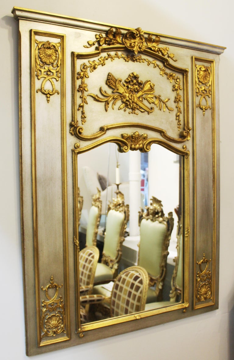 Decorative Arts Inc. French Baroque Revival Style Trumeau Mirror at 1stDibs