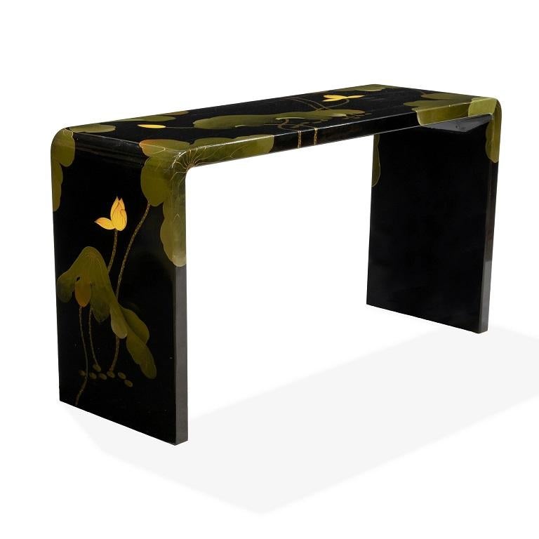 Late 20th Century Decorative Asian Modern Lacquered Console For Sale