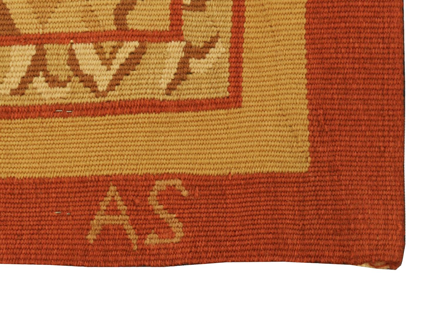 XXIe siècle et contemporain Tapis d'Aubusson tissé à plat signé « A S » en vente