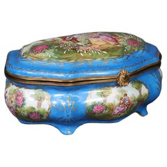 Retro Decorative Beautifully Made Sevres Style Porcelain Jewelry Box