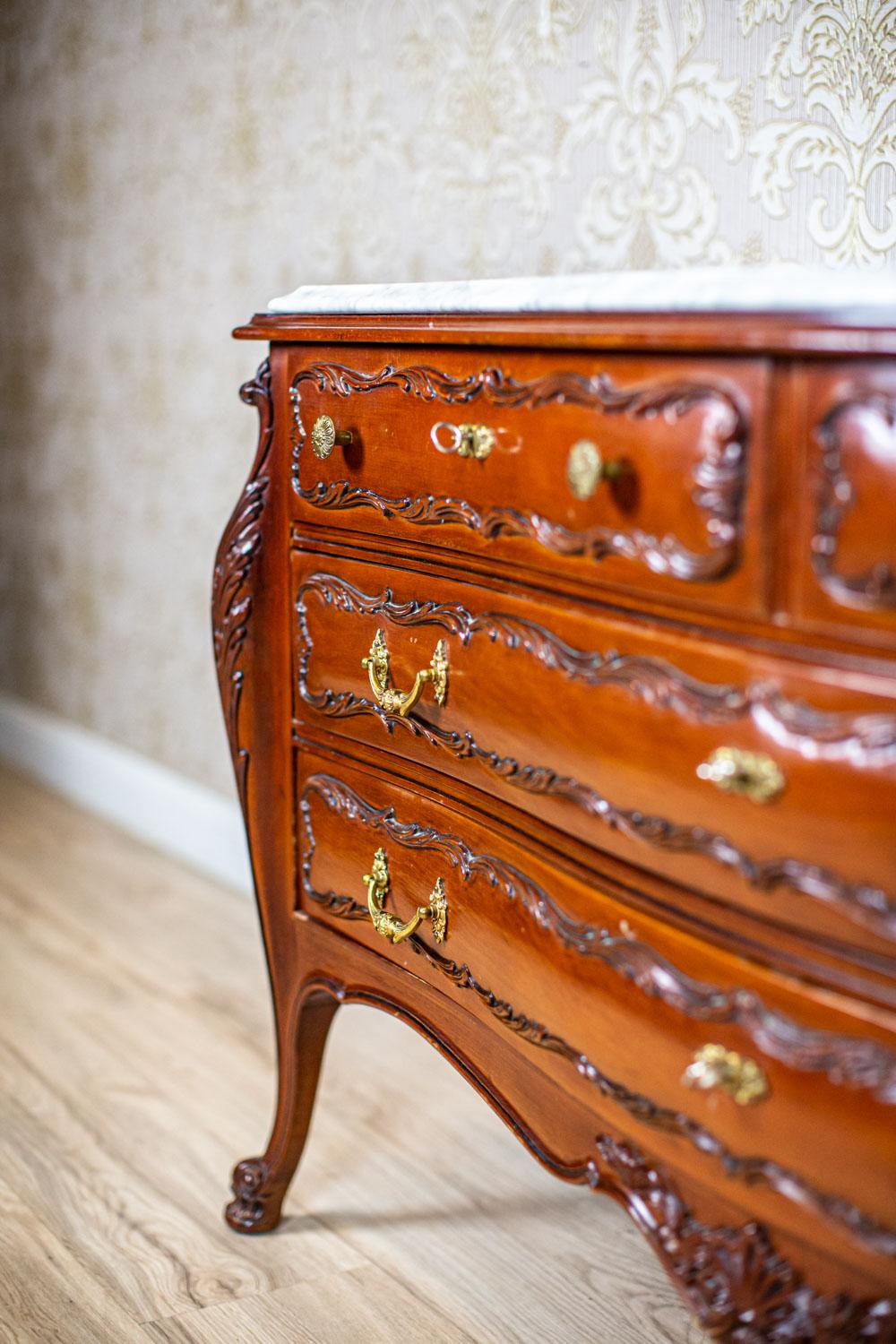 Decorative Beech Dresser From the Mid. 20th Century with Marble Top 10