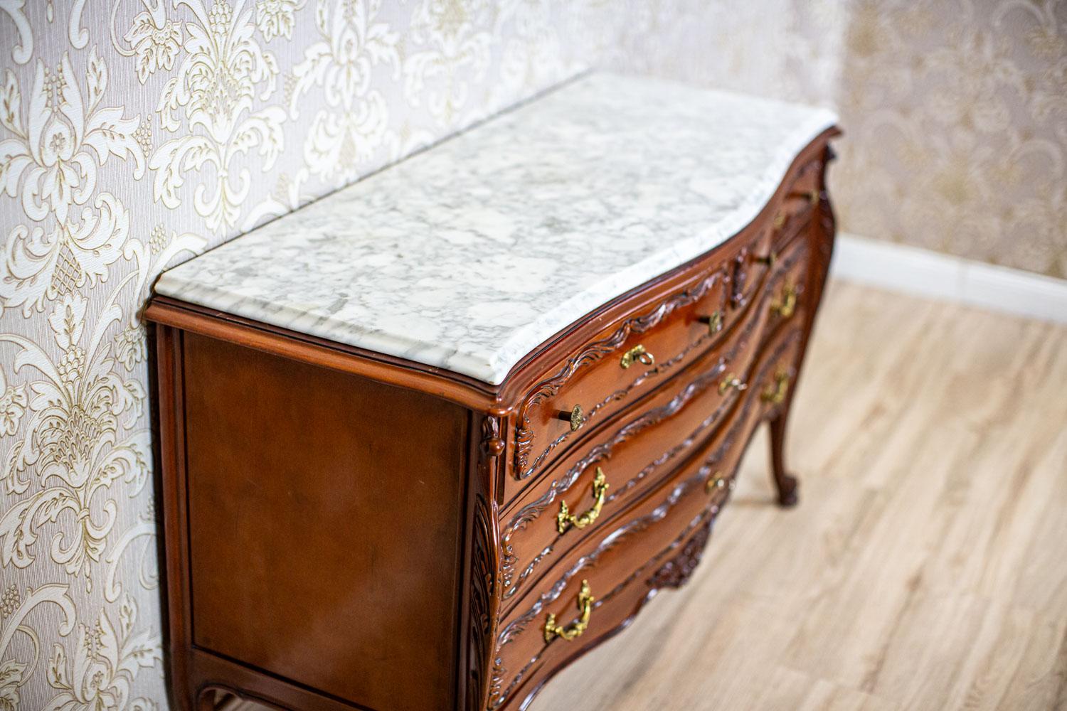 Decorative Beech Dresser From the Mid. 20th Century with Marble Top 2