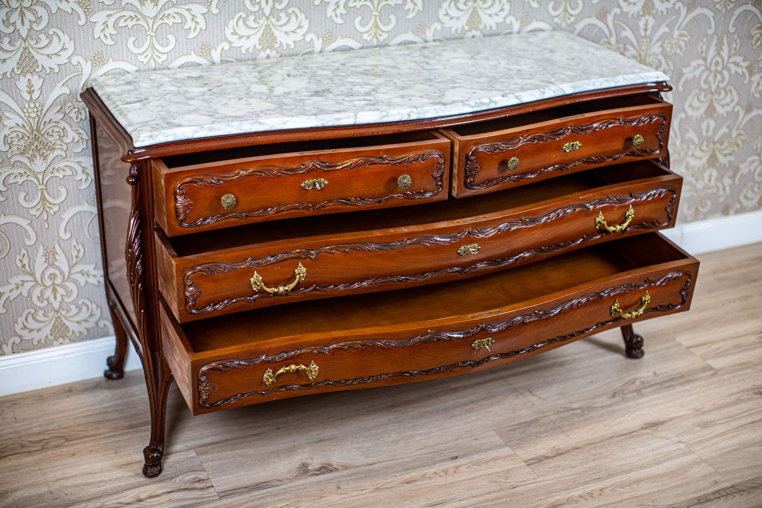 Decorative Beech Dresser From the Mid. 20th Century with Marble Top 3