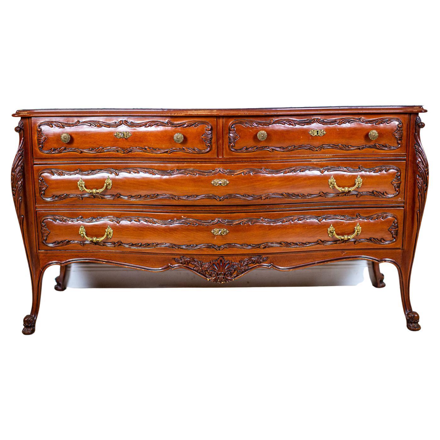 Decorative Beech Dresser From the Mid. 20th Century with Marble Top