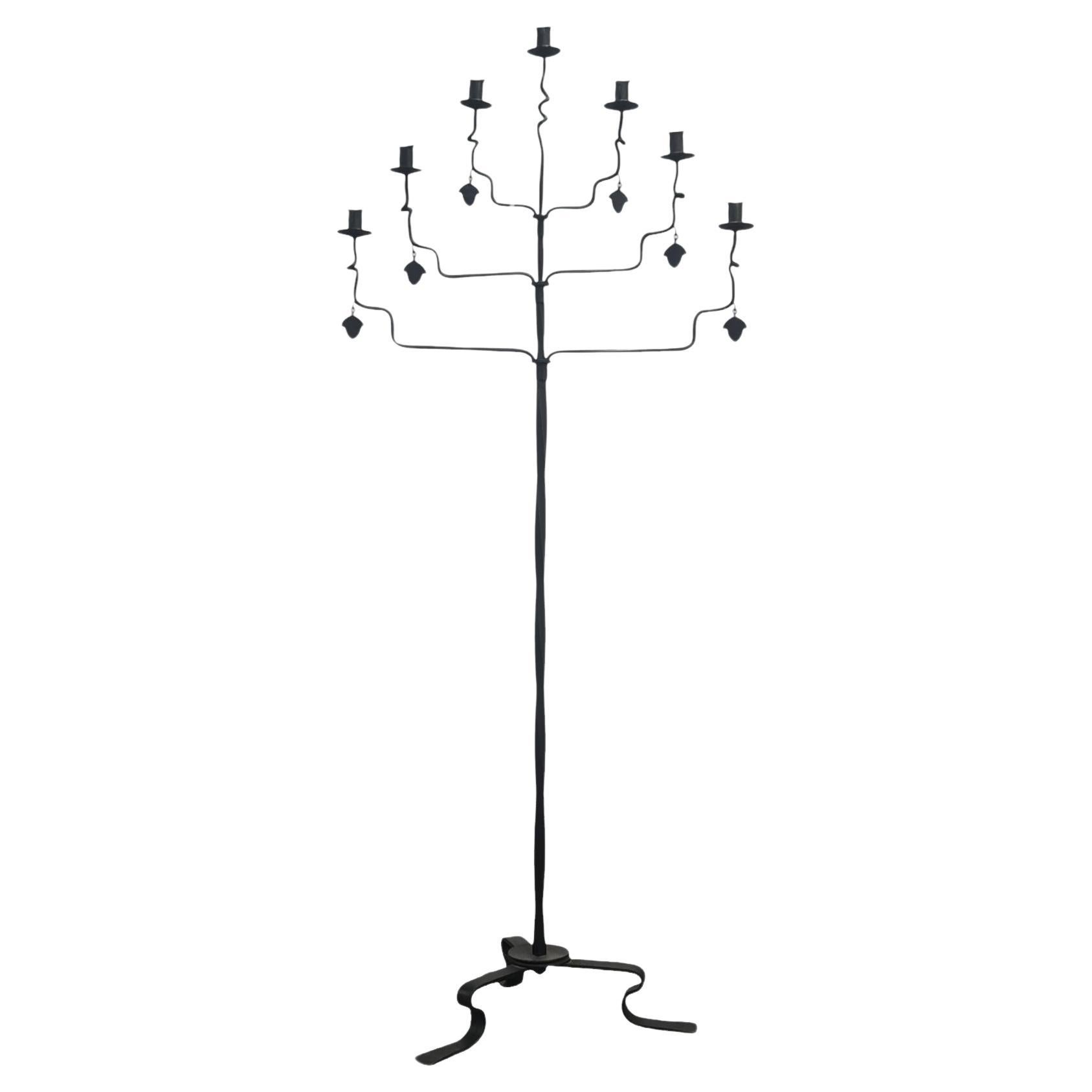 Candelabro decorativo da terra Bertel Lindholm in ferro battuto, Hakkarainen 1930