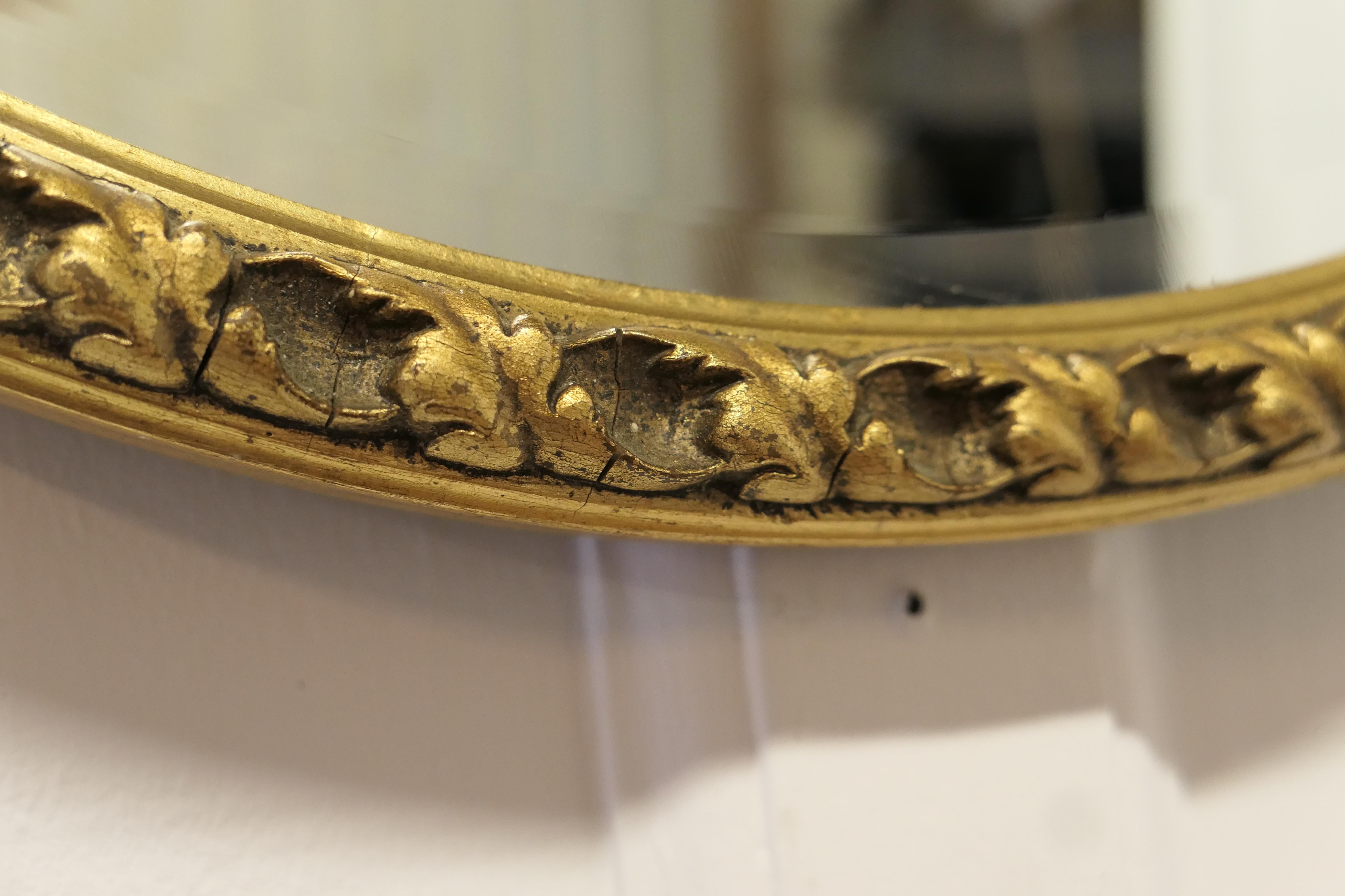 Giltwood Decorative Bevelled Gilt Round Wall Mirror