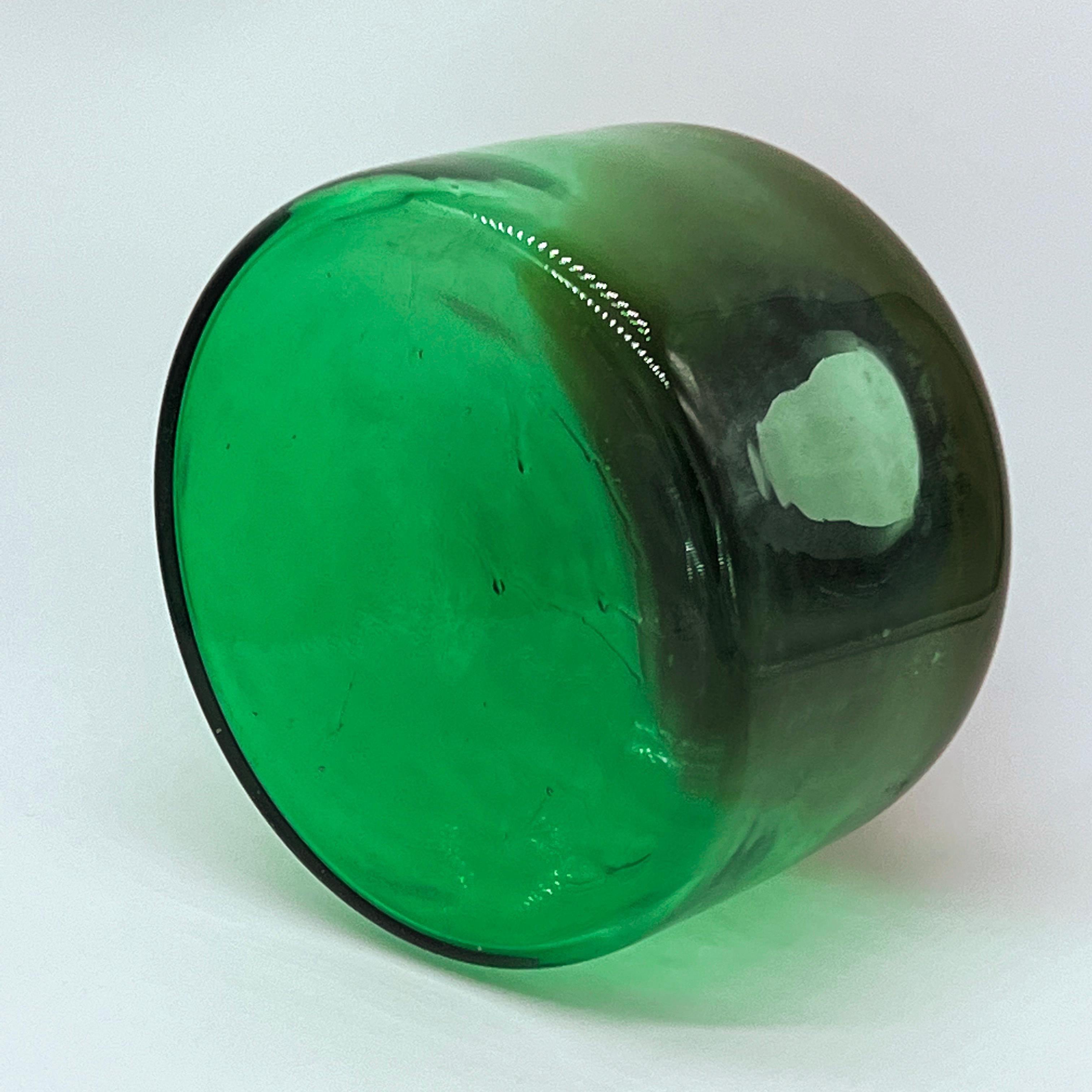 Vaso decorativo in vetro di Murano verde, grande e pesante, di Vinicio Vianello in vendita 1