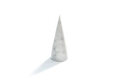 Handmade Big Decorative Paperweight Cone in Satin White Carrara Marble