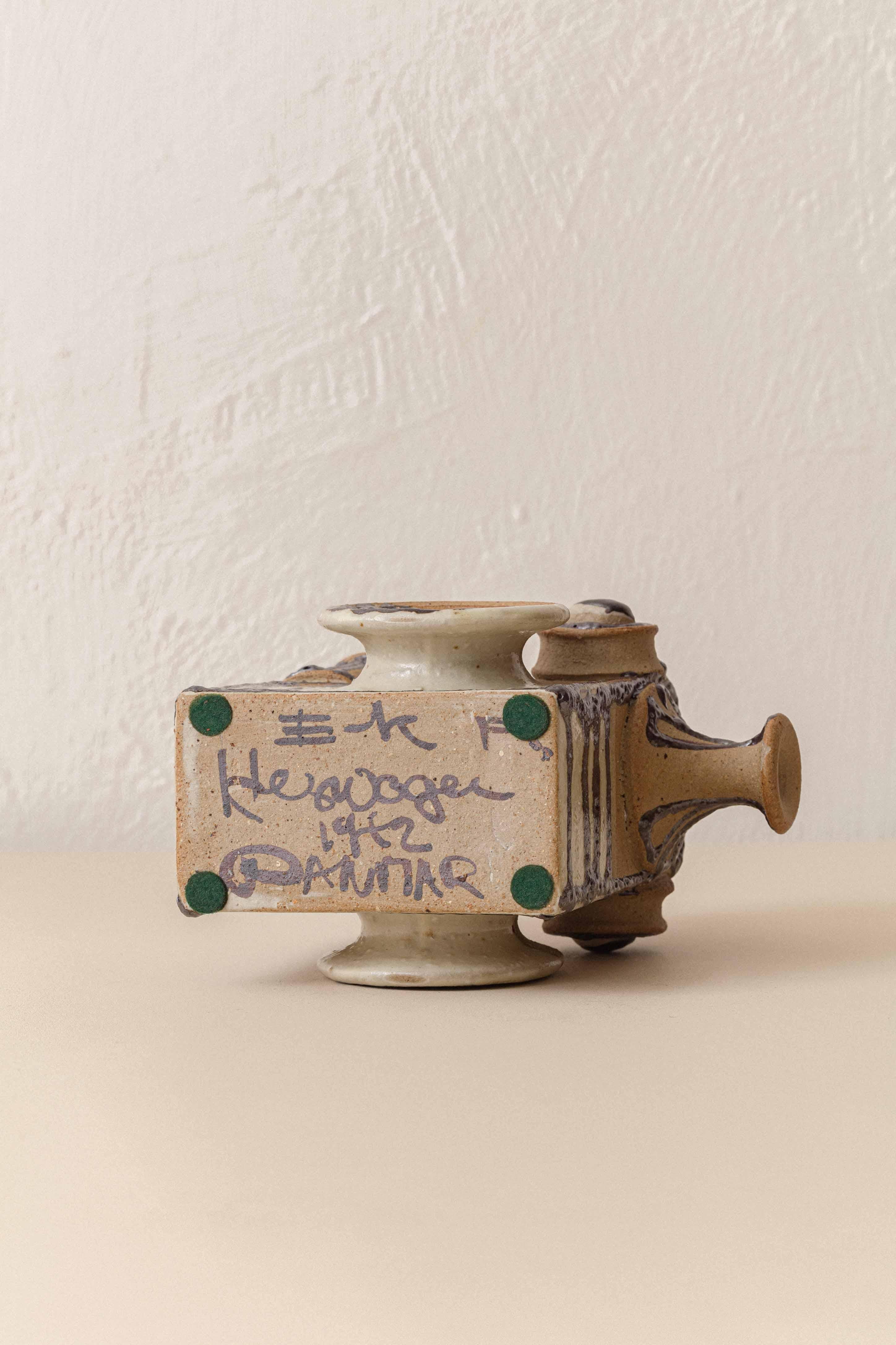 Late 20th Century Decorative Bird in Ceramic by Egon and Karin Heerwagen, 1972. For Sale