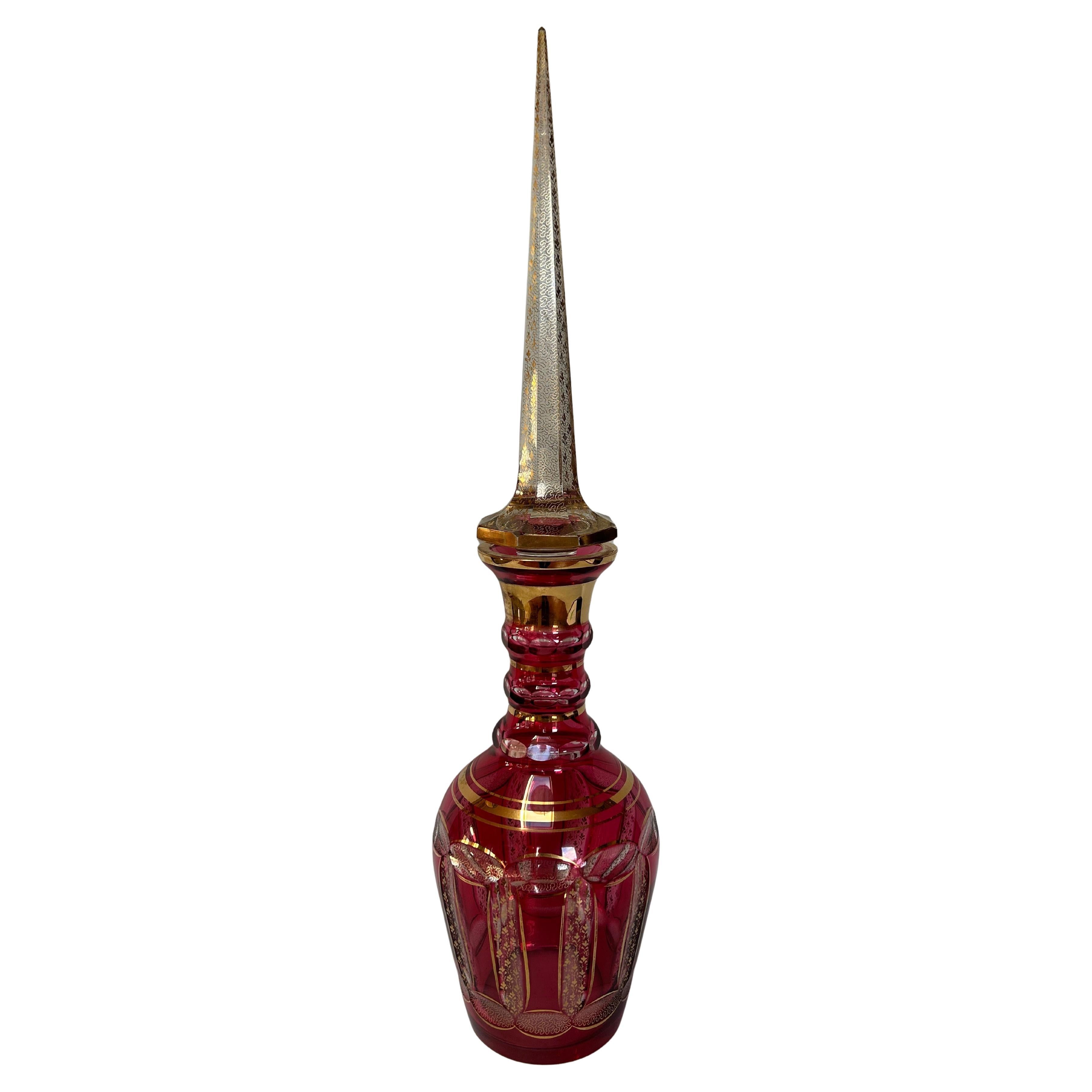 Decorative Bohemian Crystal Carafe For Sale