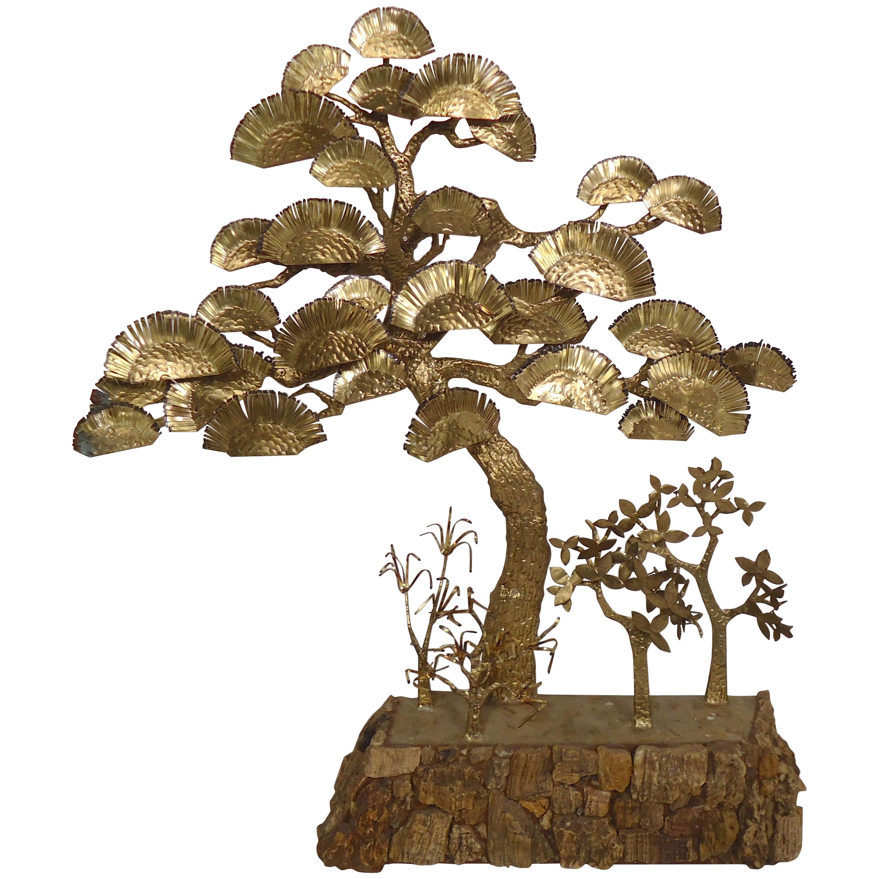 Decorative Bonsai Style Brass Tree