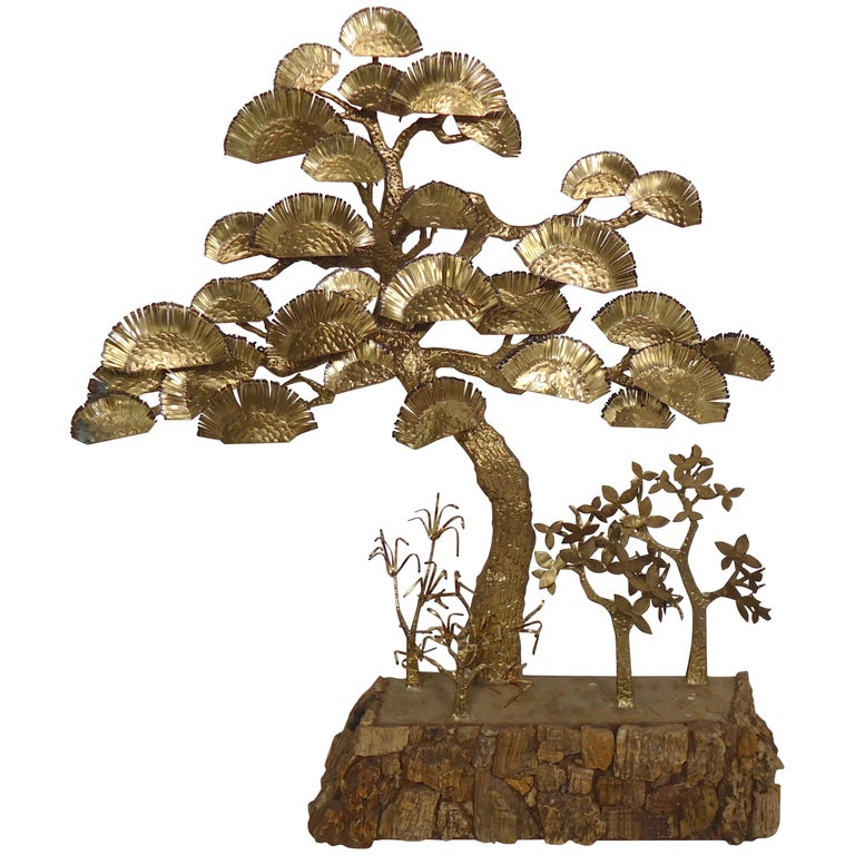 Decorative Bonsai Style Brass Tree For Sale at 1stDibs