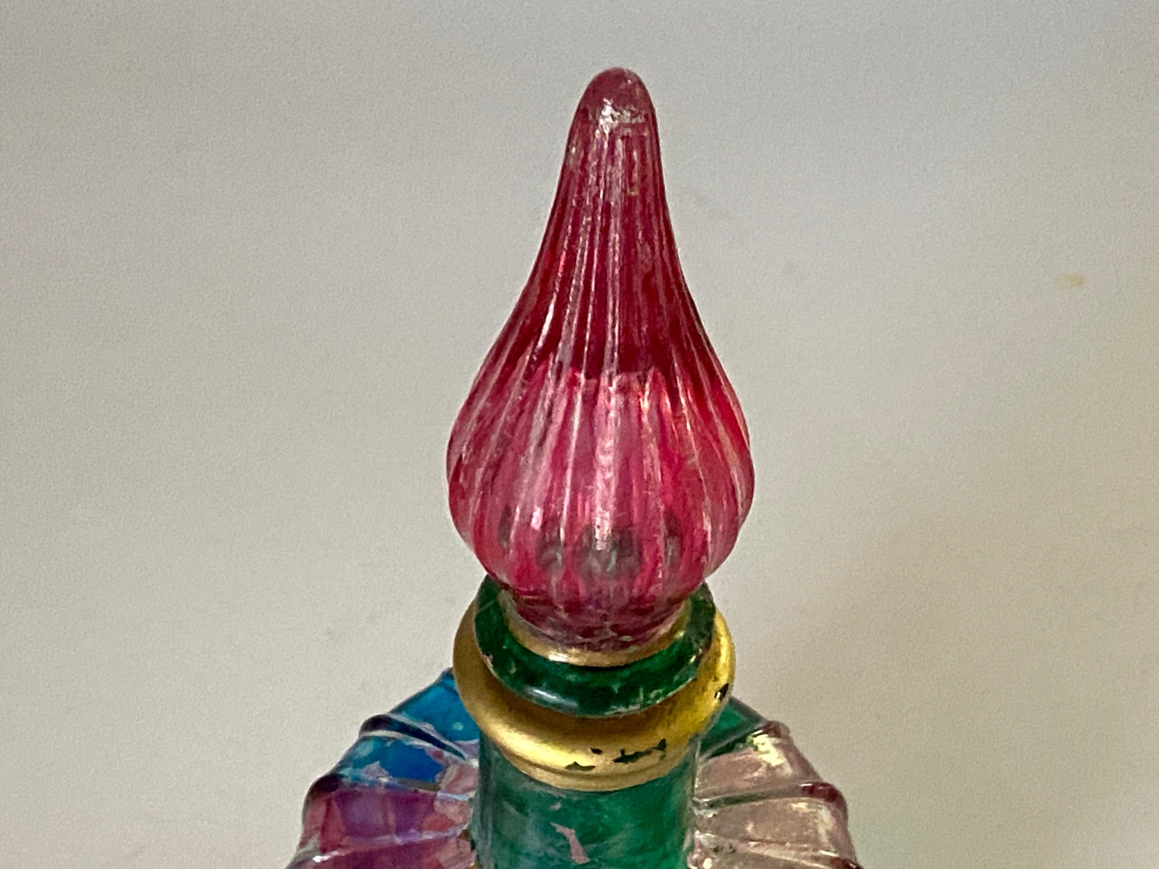 Hollywood Regency Decorative Bottle, in Glass, Italy, 1970 For Sale