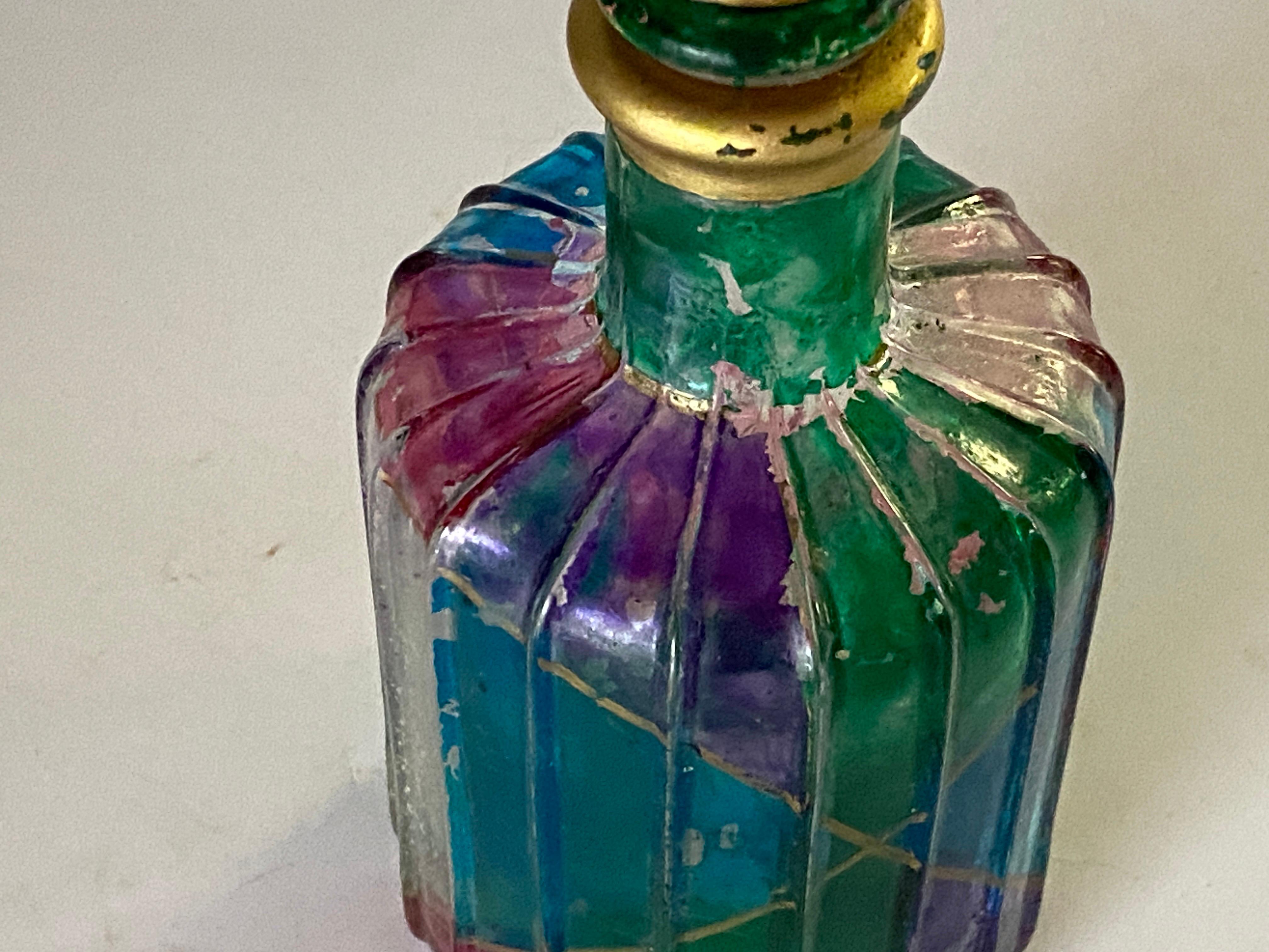 Italian Decorative Bottle, in Glass, Italy, 1970 For Sale