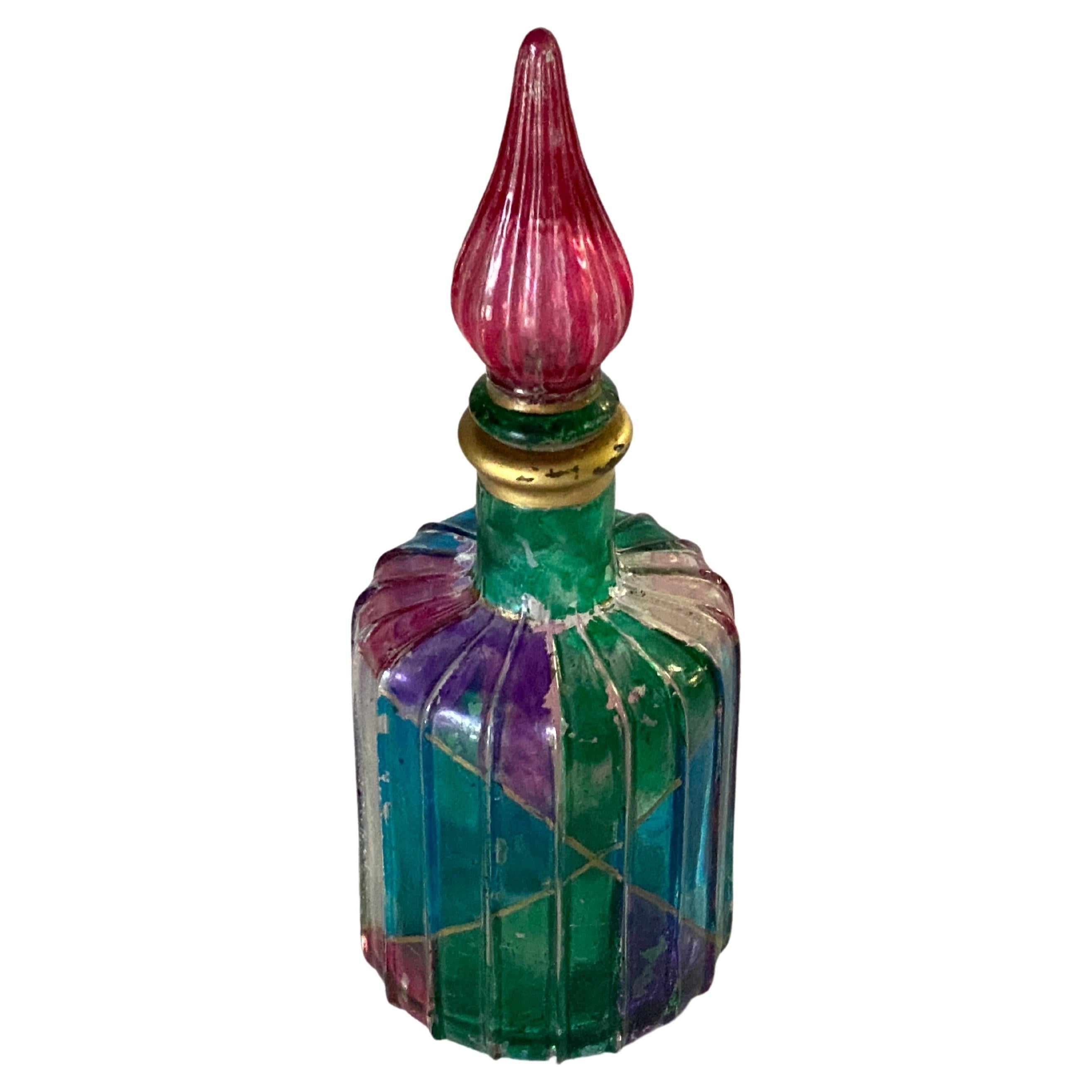 Decorative Bottle, in Glass, Italy, 1970