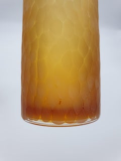 Decorative Bottles in "Battuto" Finish, Murano Glass by Cenedese, Amber and Pink