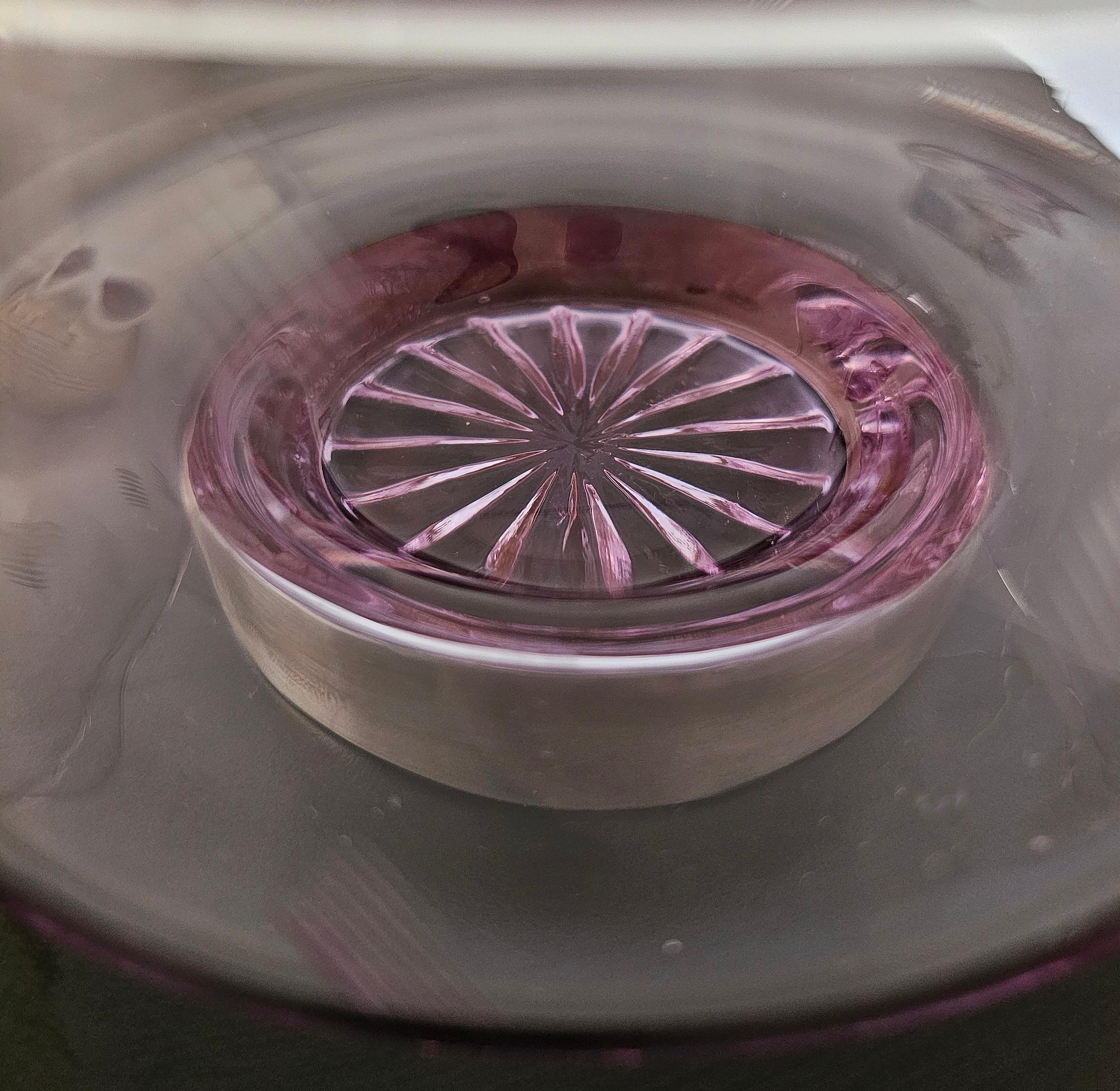 Decorative Bowl Alessandrite Lilac Glass Mid-Century Modern Design Italy 60/70s 1
