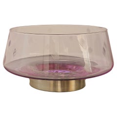 Decorative Bowl Alessandrite Lilac Glass Mid-Century Modern Design Italy 60/70s