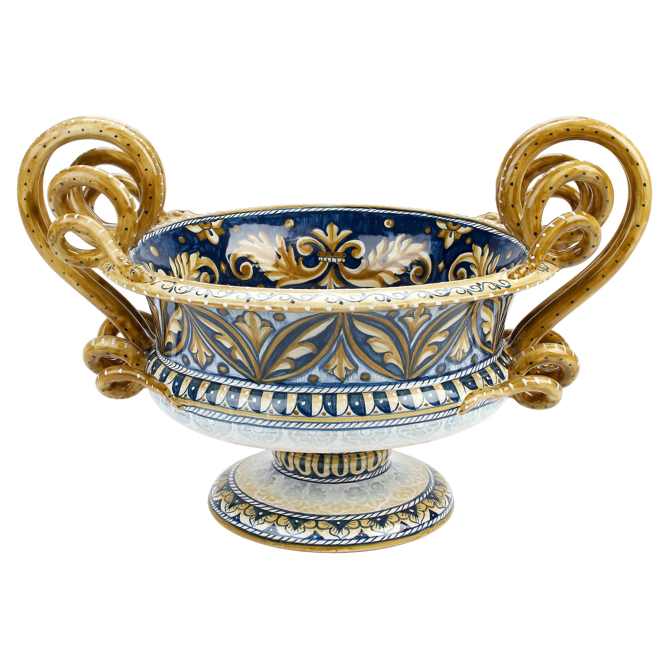 Schlemmer Blue Ceramic Bowl, Modern Bauhaus Style Decorative