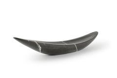 Decorative Bowl Sculpture Solid Imperial Grey Marble Centerpiece Made in Italy
