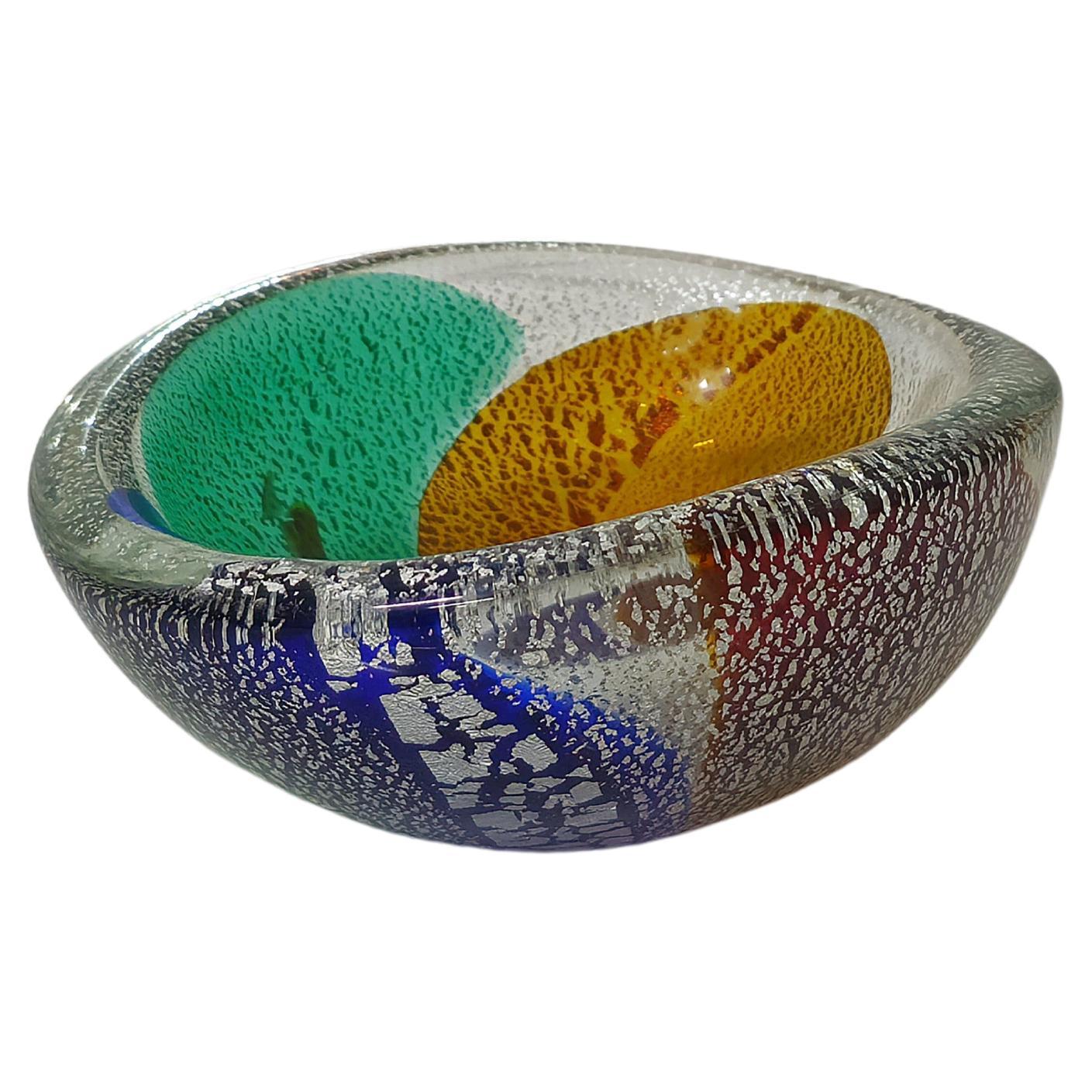Ciotola decorativa Vide-Poche in vetro di Murano Dino Martens Midcentury Italy 1970s