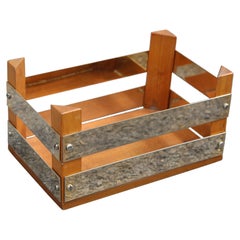Dekorative Schachtelschale aus Holz und Messing, Italienisches Design aus den 1970er Jahren