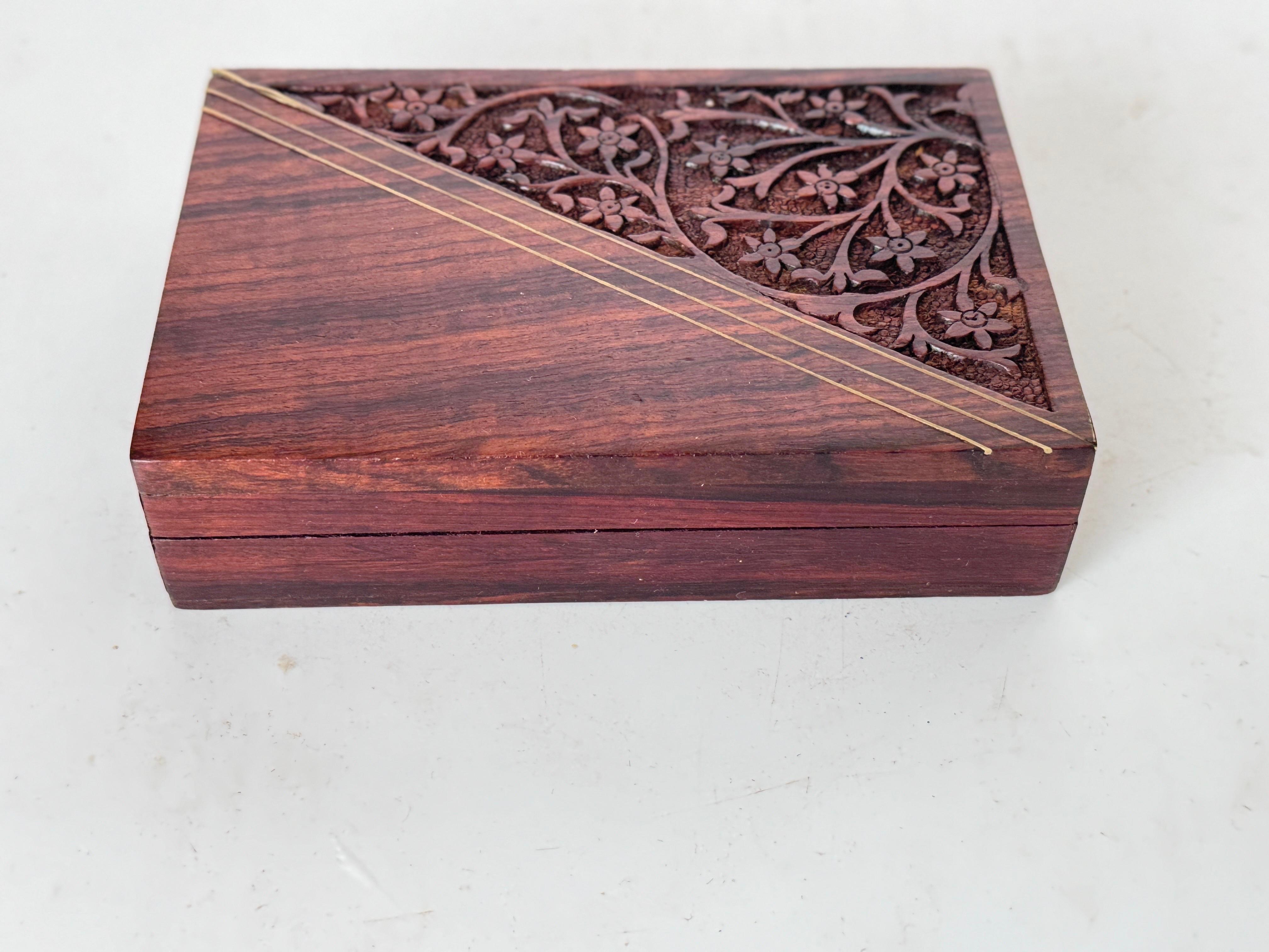 Decorative Box for Cigarettes in  wood brown color India For Sale 2