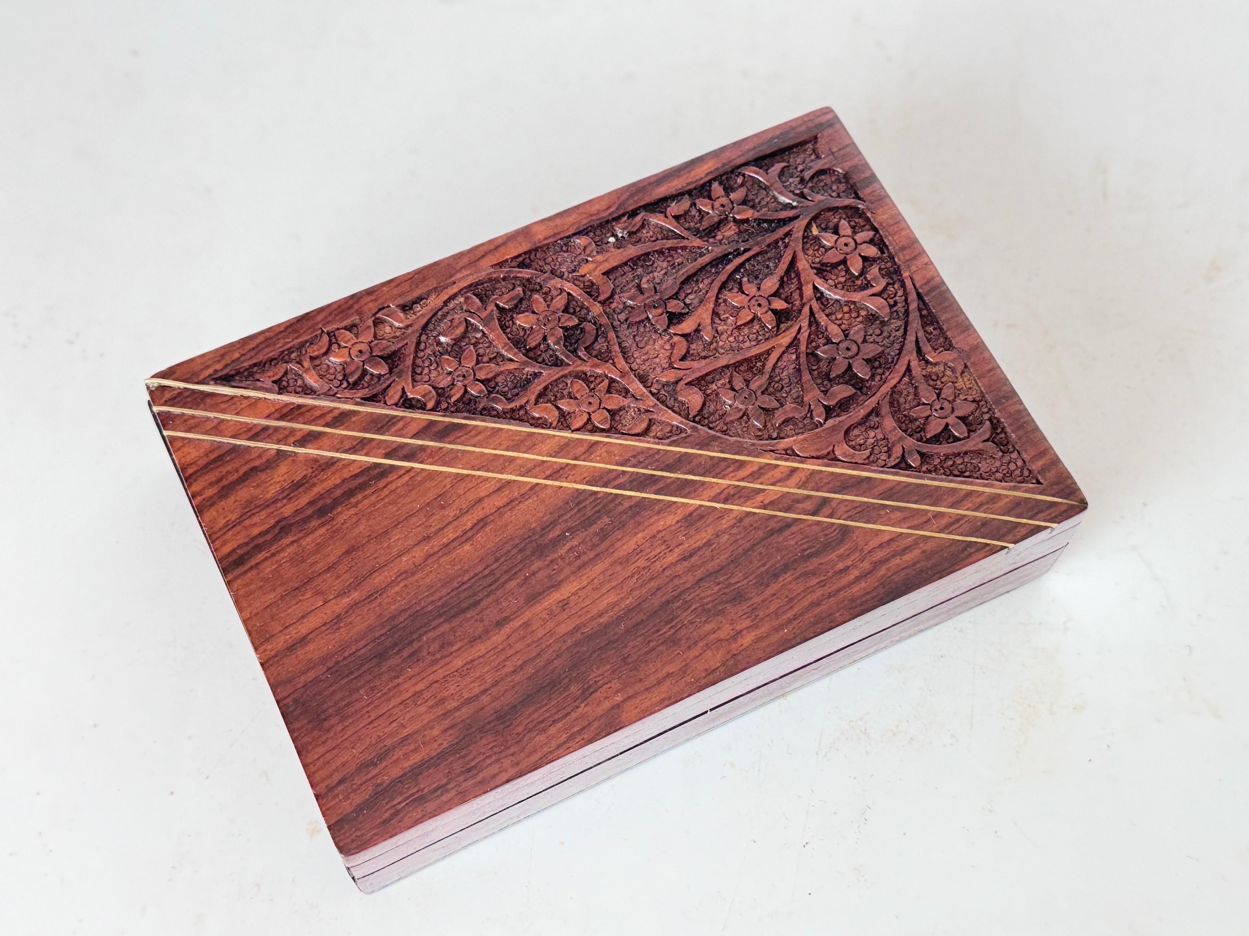 Decorative Box for Cigarettes in  wood brown color India For Sale 3