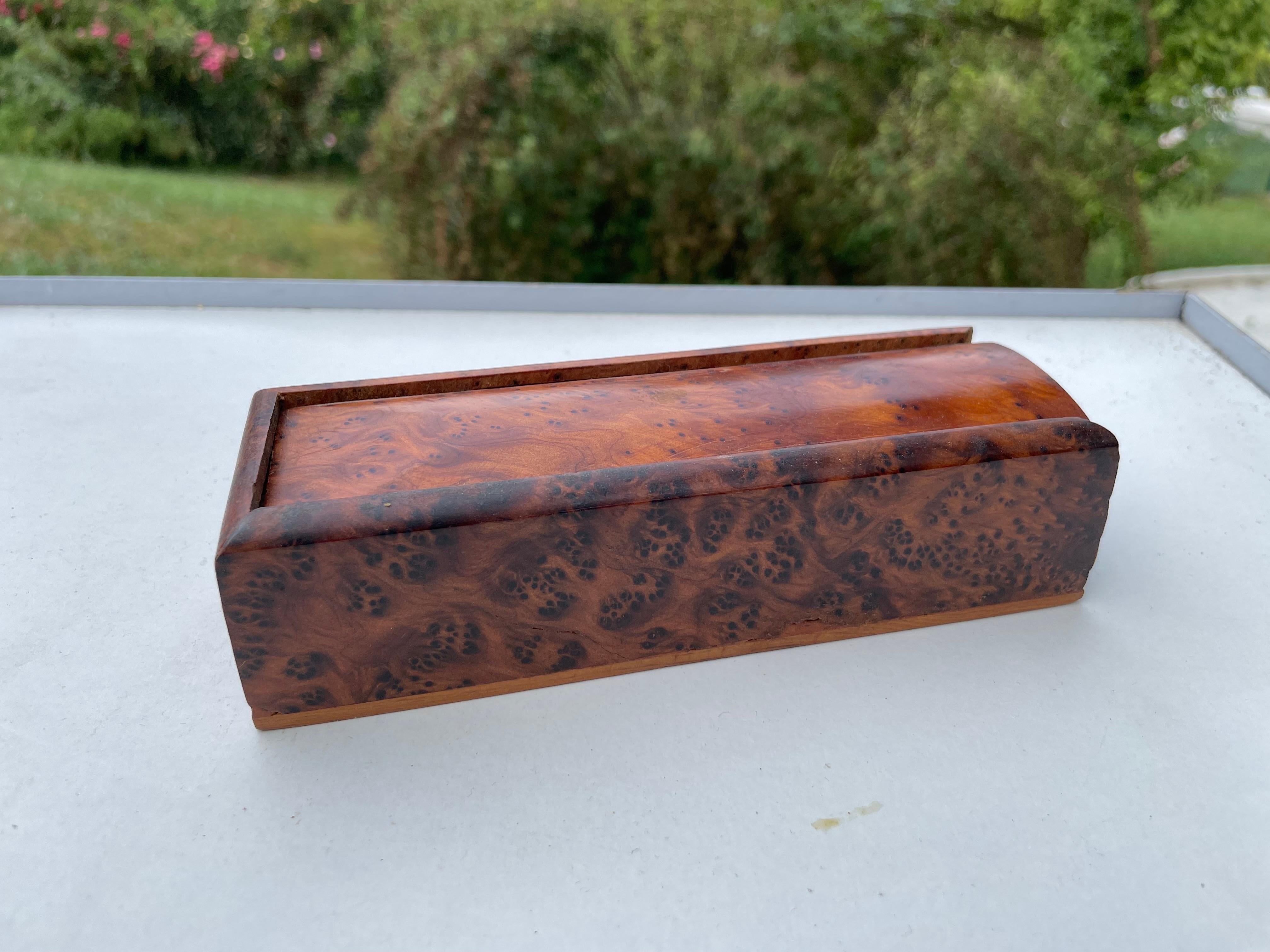 French Decorative Box in Light Wood, France circa 1970, Brown Color For Sale