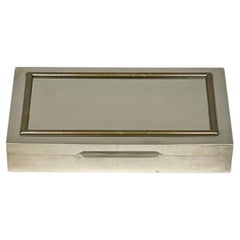 Decorative Box in Polished Steel, Brass and Wood by Rue Royale, France 1970s
