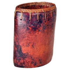 Retro Decorative Box or Vase in Terracotta Africa 20th Century Brown Color 