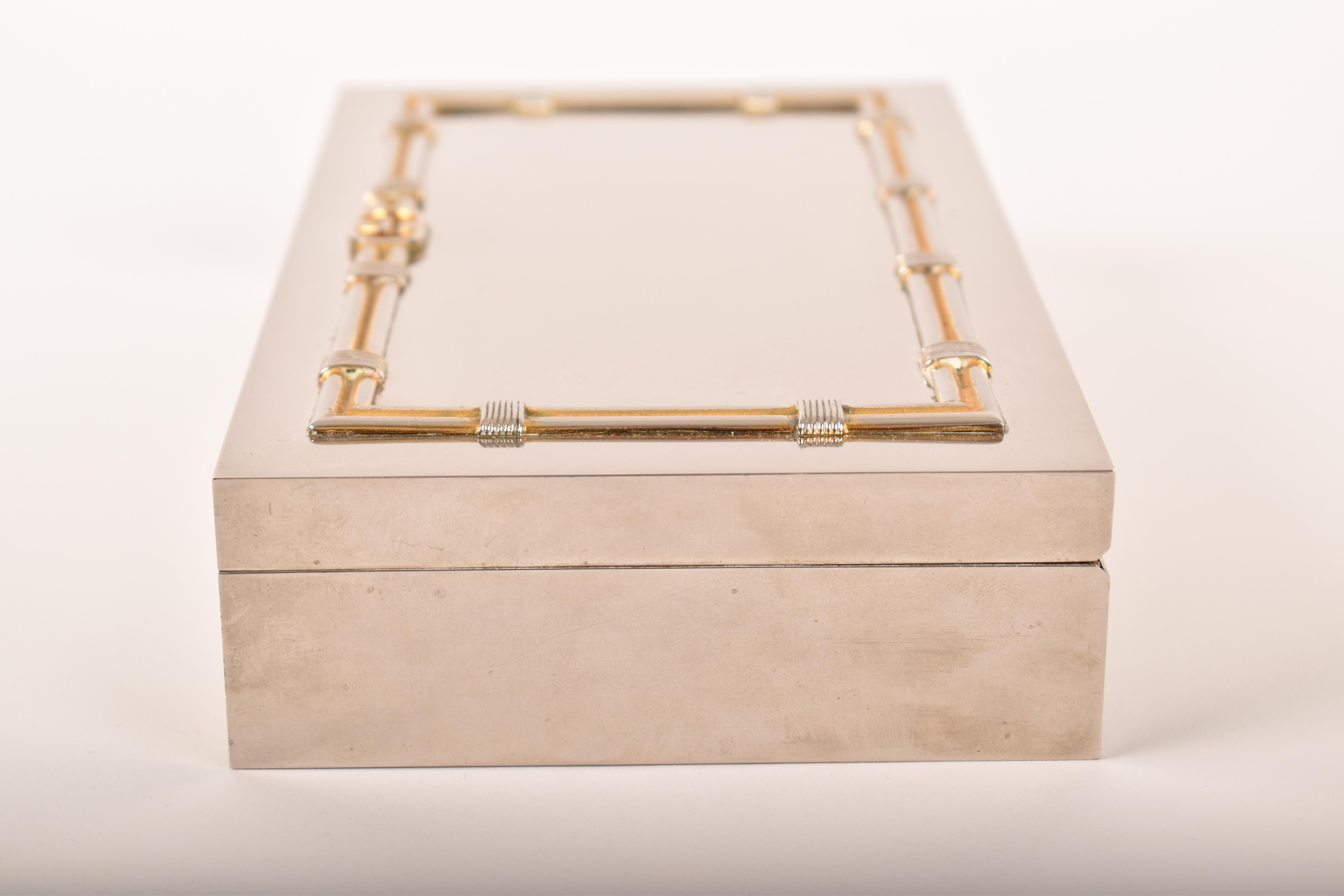 Decorative Box Silver Chrome By Gucci, Italy, 1980 In Fair Condition For Sale In Le Grand-Saconnex, CH