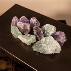 Decorative Box Solid Brass with Fluorite Natural Crystals