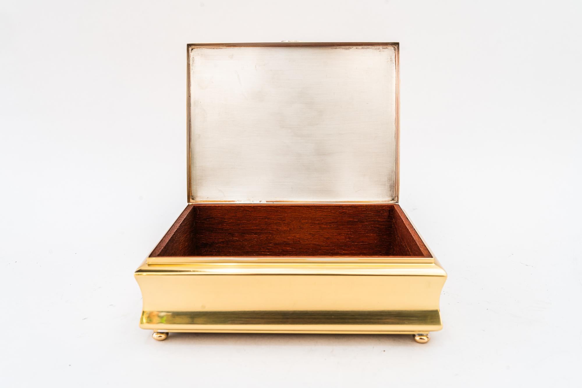 Brass Decorative Box vienna around 1920s For Sale