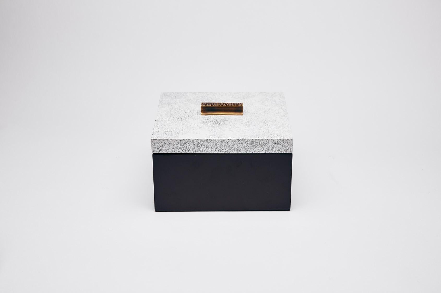 Lacquered Decorative Boxes, ELLA by Reda Amalou Design, 2016 - White Eggshell, Black For Sale