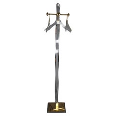 Decorative brass-acrylic coat rack, gold-plated in Hollywood Regency