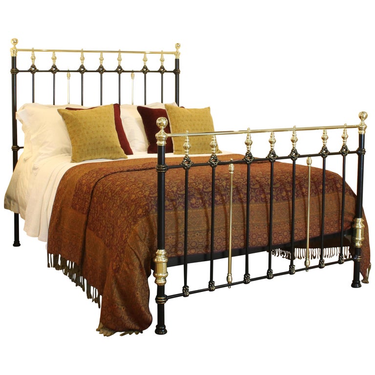 Decorative Brass and Iron Bed in Black, MK164 at 1stDibs
