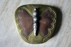 Decorative brass and leather box