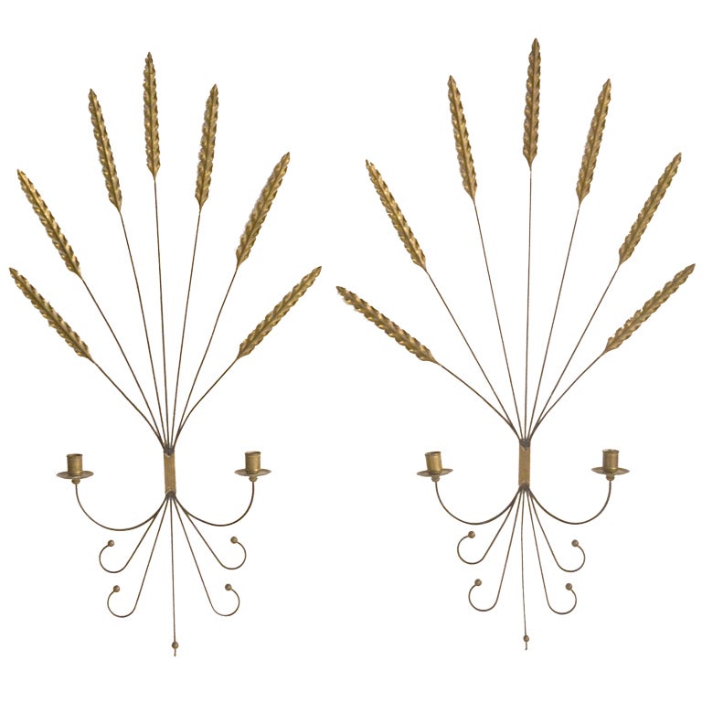 Decorative Brass and Wrought Iron Sconces For Sale