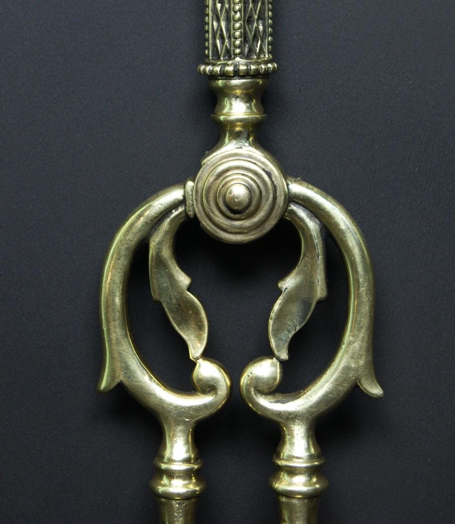 English Decorative Brass Art Deco Fireplace  Fire Tools For Sale