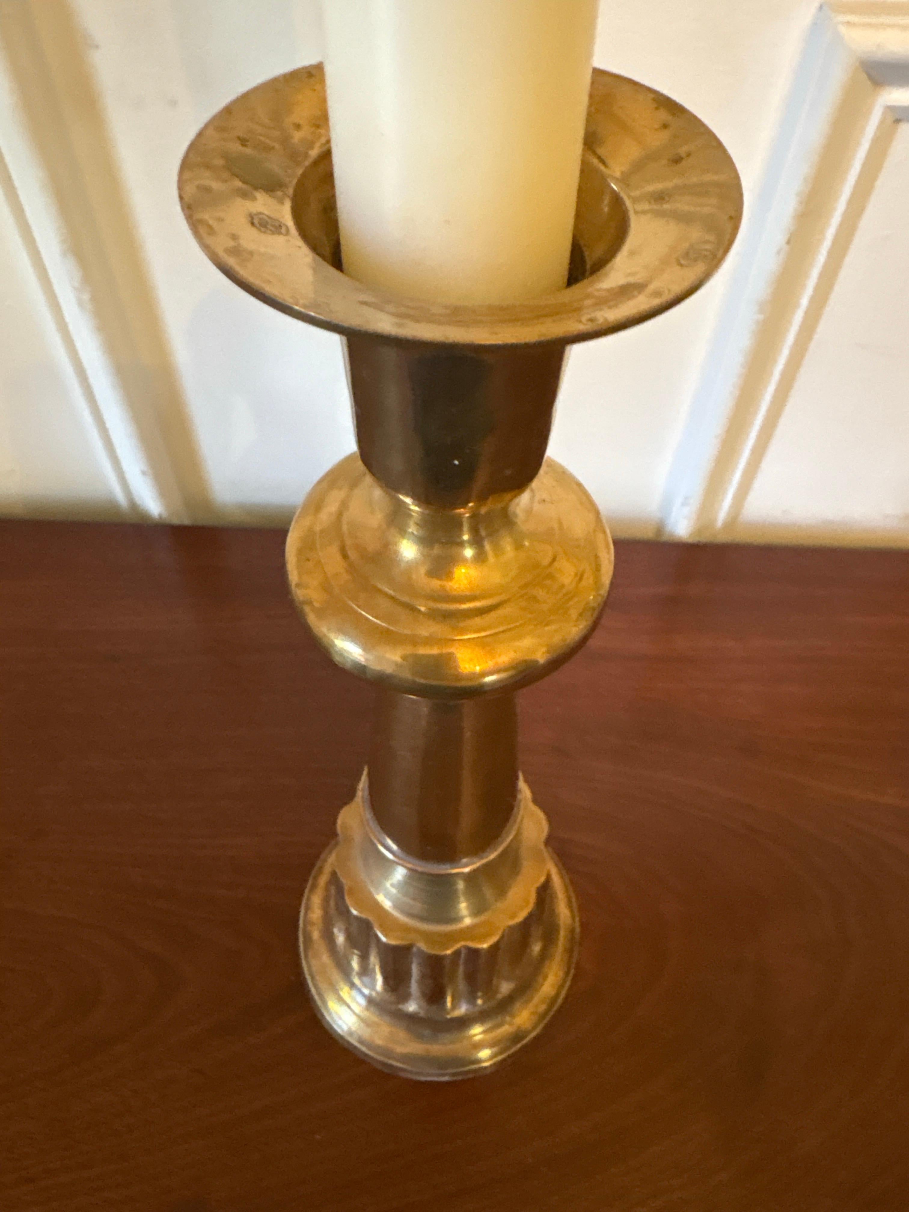 Decorative Brass Candlestick or Pricket, Mid-20th Century In Good Condition For Sale In Savannah, GA