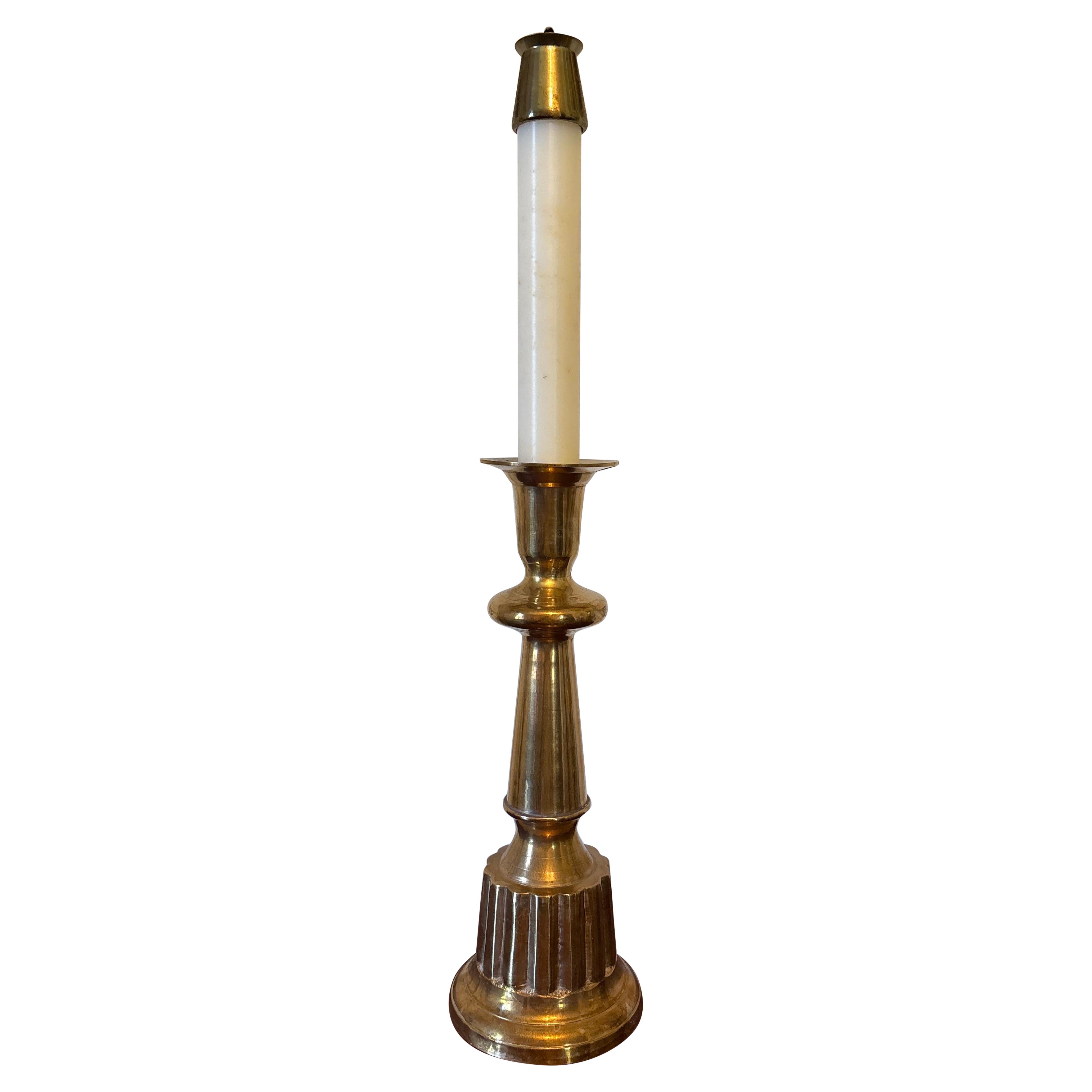 Decorative Brass Candlestick or Pricket, Mid-20th Century For Sale