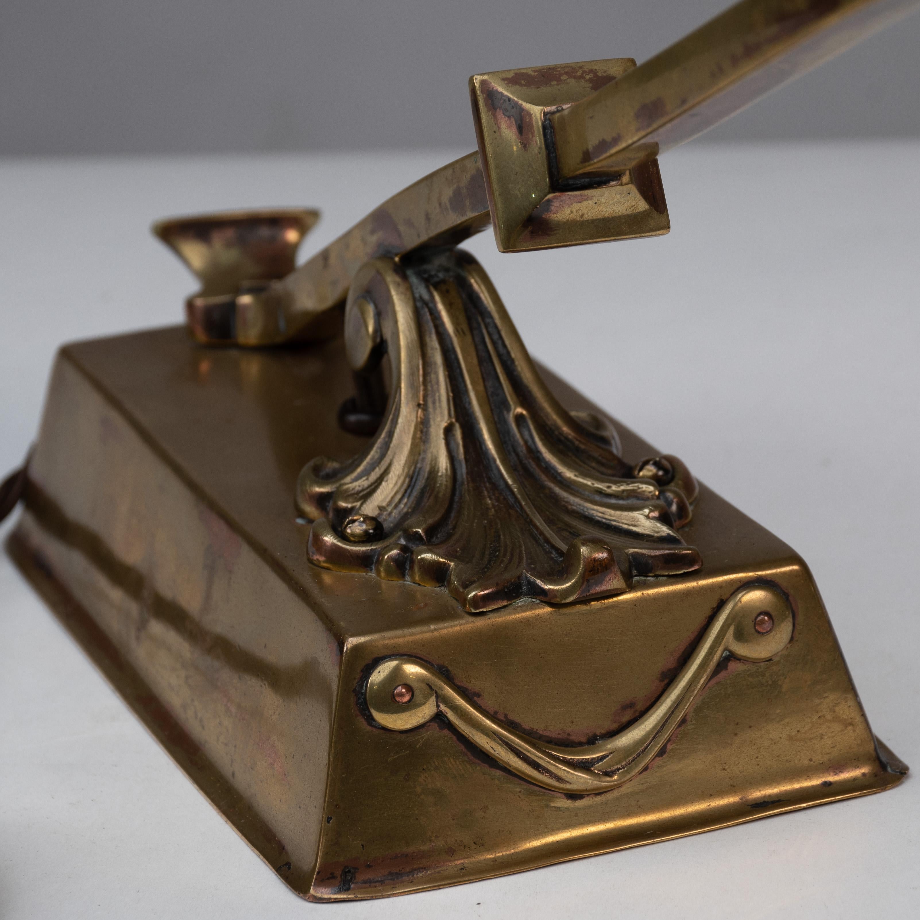 Decorative Brass Desk Light with Chord and Adjustable Head For Sale 9